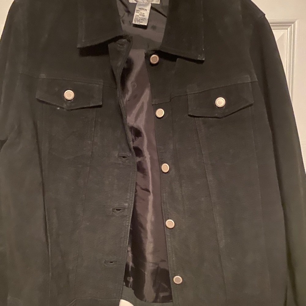 Suede jean jacket